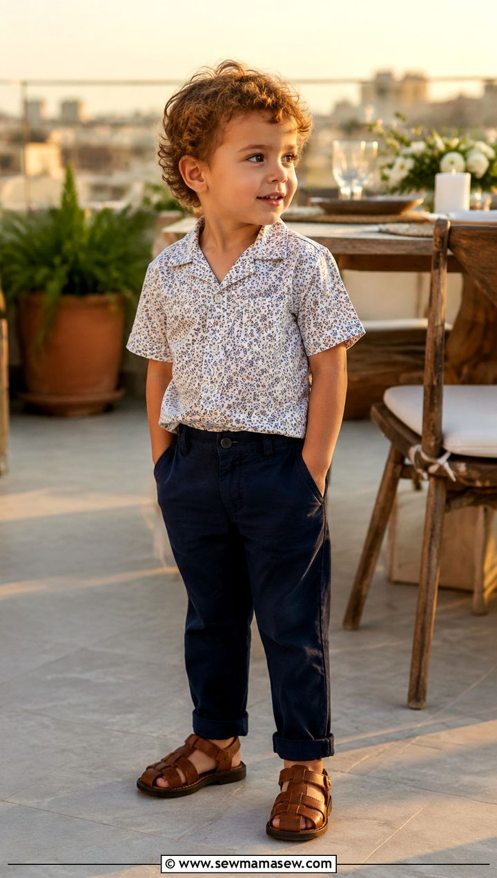 Toddler Boy Patterned Button Up And Solid Chinos Outfit - 30 Toddler boy outfit ideas