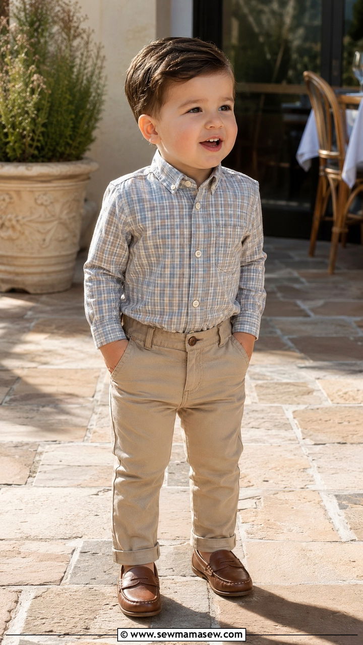 Toddler Boy Plaid Shirt And Khaki Chinos Outfit - 30 Toddler boy outfit ideas