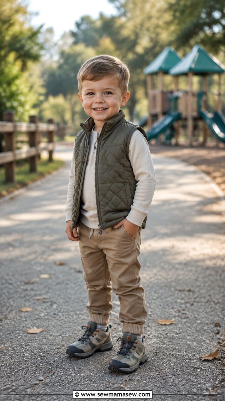 Toddler Boy Quilted Vest And Long Sleeve Tee Outfit - 30 Toddler boy outfit ideas