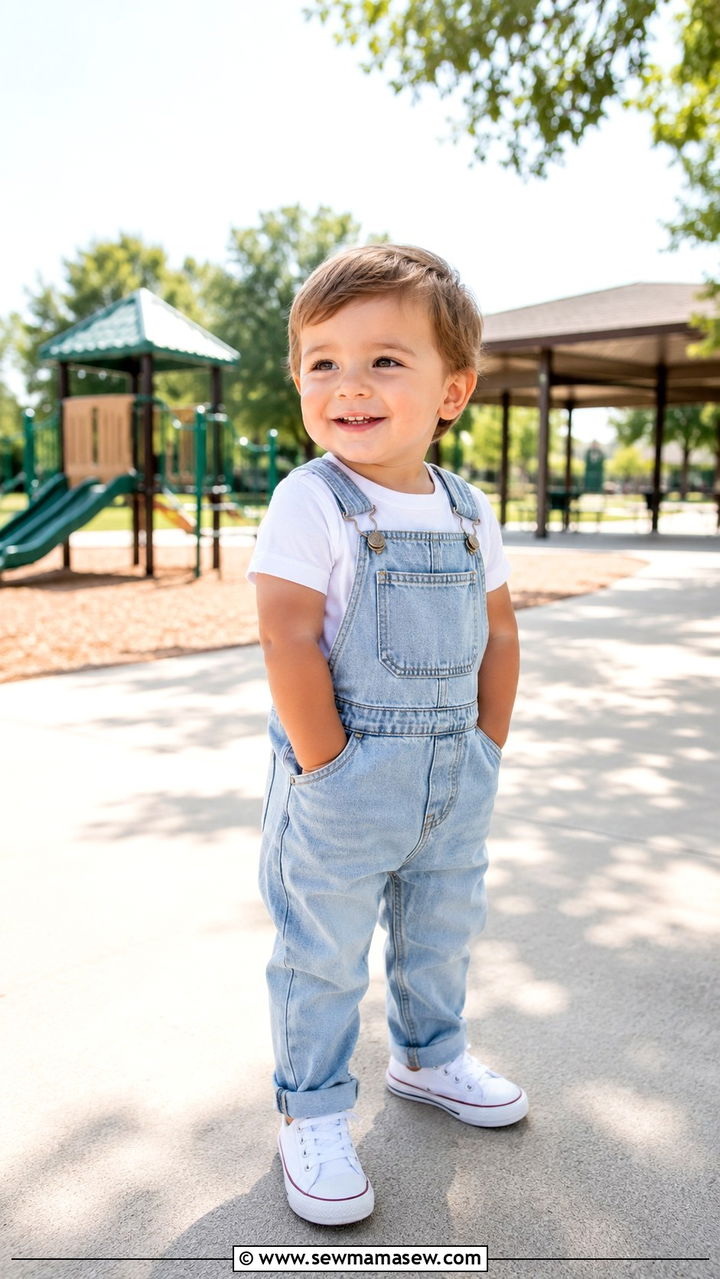 Toddler Boy T Shirt And Denim Overalls Outfit - 30 Toddler boy outfit ideas
