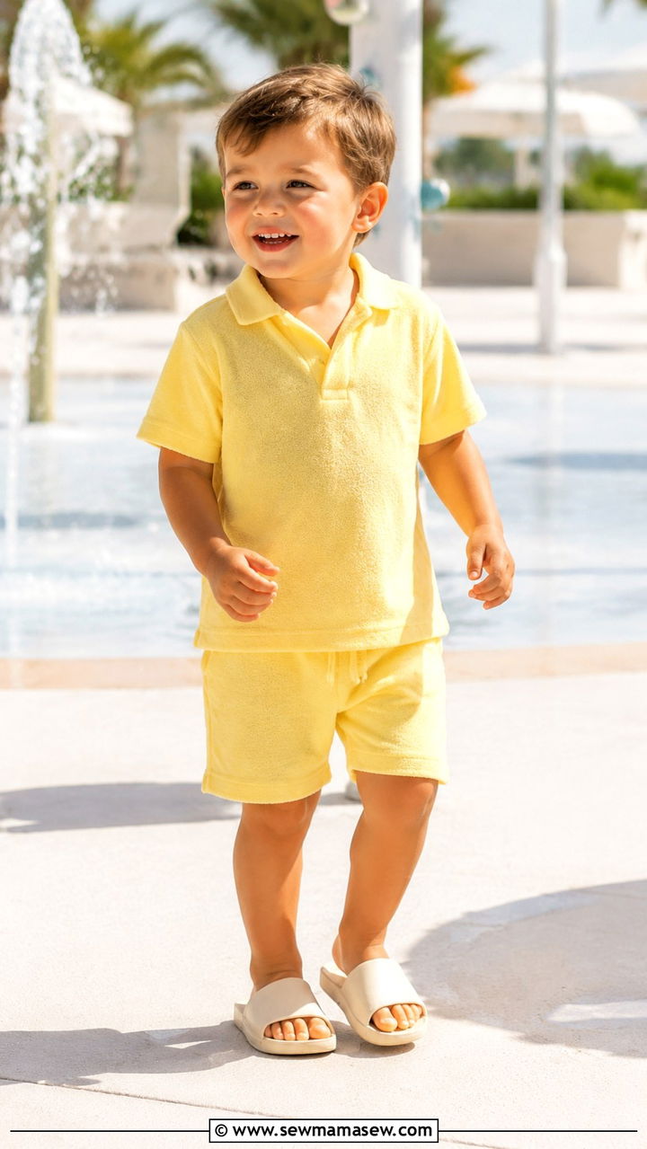 Toddler Boy Terry Cloth Polo And Matching Shorts Set Outfit - 30 Toddler boy outfit ideas