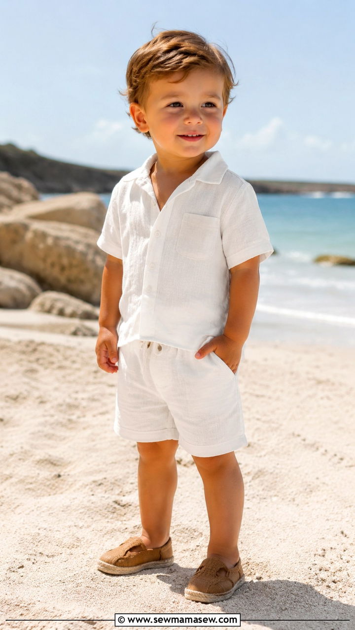 Toddler Boy Two Piece Linen Set Outfit - 30 Toddler boy outfit ideas