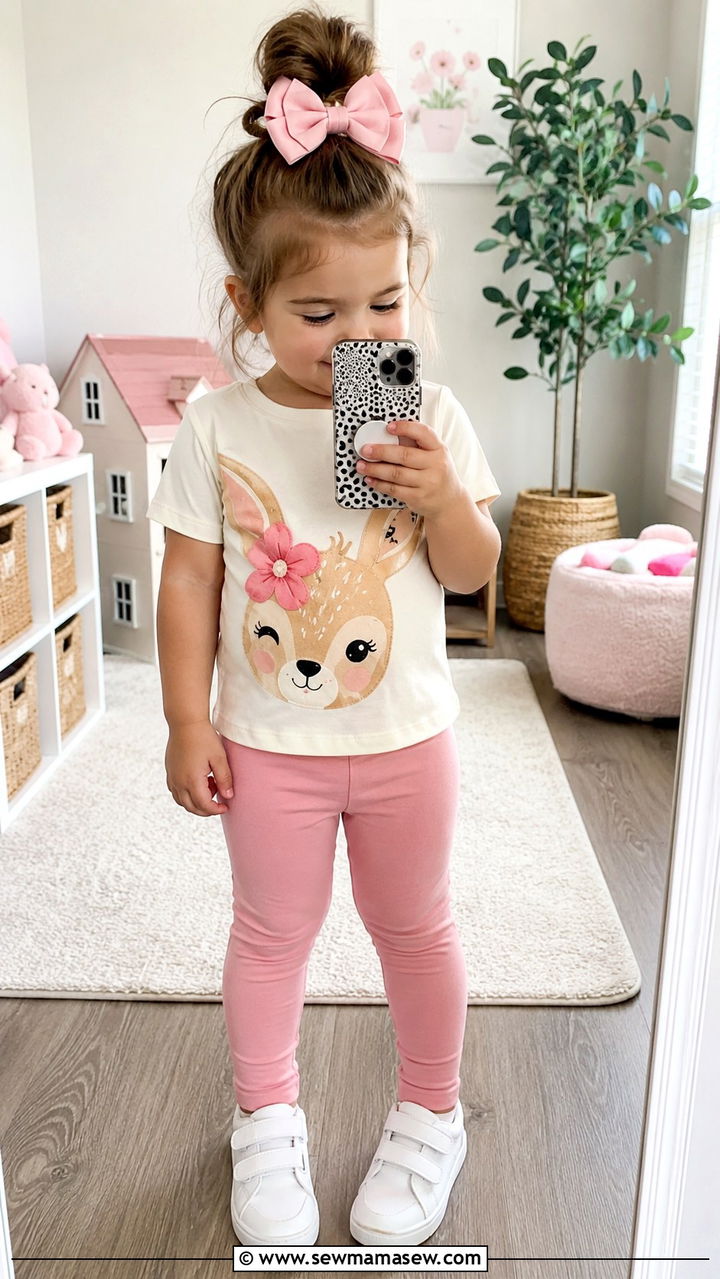 Toddler Girl Graphic Tee and Leggings - 30 Toddler girl outfit ideas
