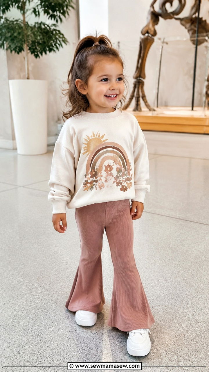 Toddler Girl Sweatshirt and Flare Leggings - 30 Toddler girl outfit ideas