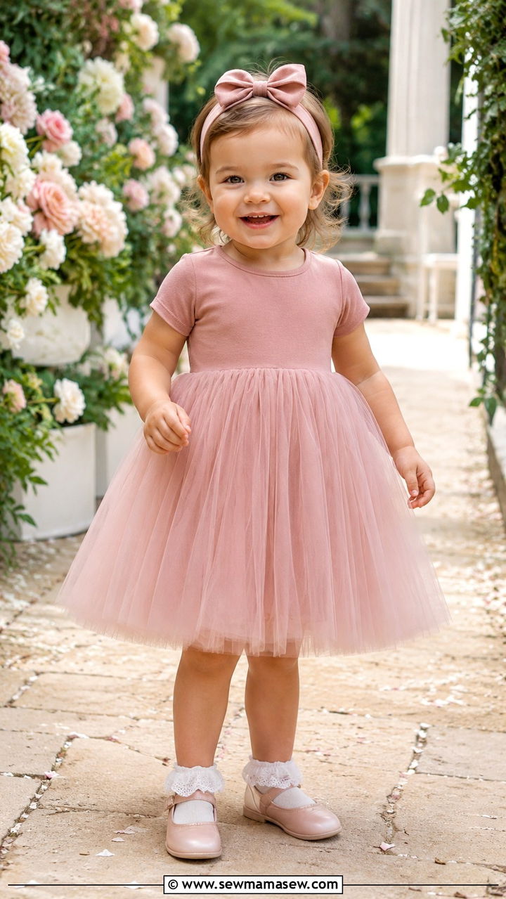 Toddler Girl Tulle Dress with Ballet Flats - 30 Toddler girl outfit ideas