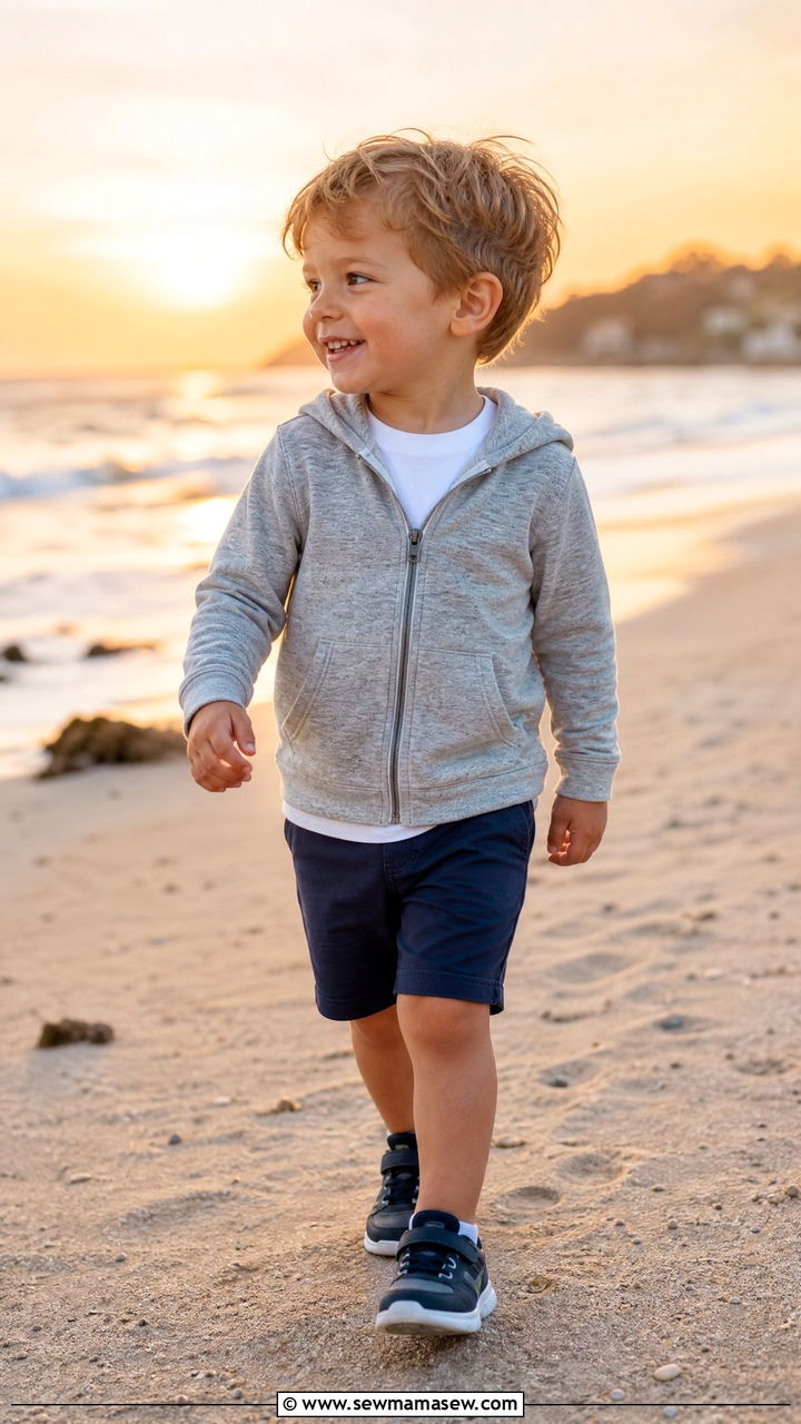 Toddler Lightweight Hoodie And Shorts - 30 Summer outfits for toddlers