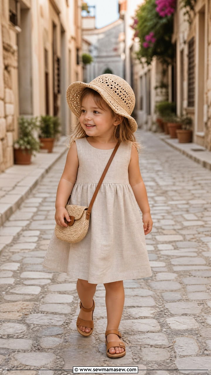 Toddler Linen Blend Dress Outfit - 30 Summer outfits for toddlers