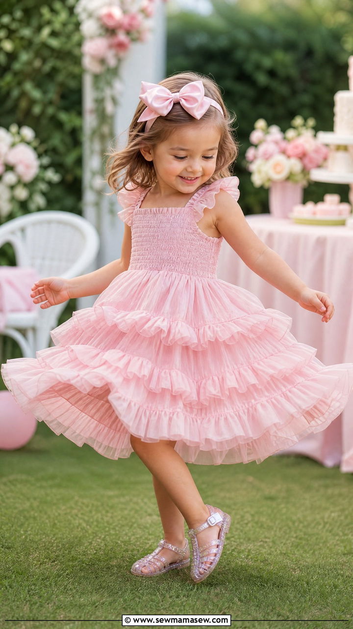 Toddler Tiered Ruffle Dress Look - 30 Summer outfits for toddlers