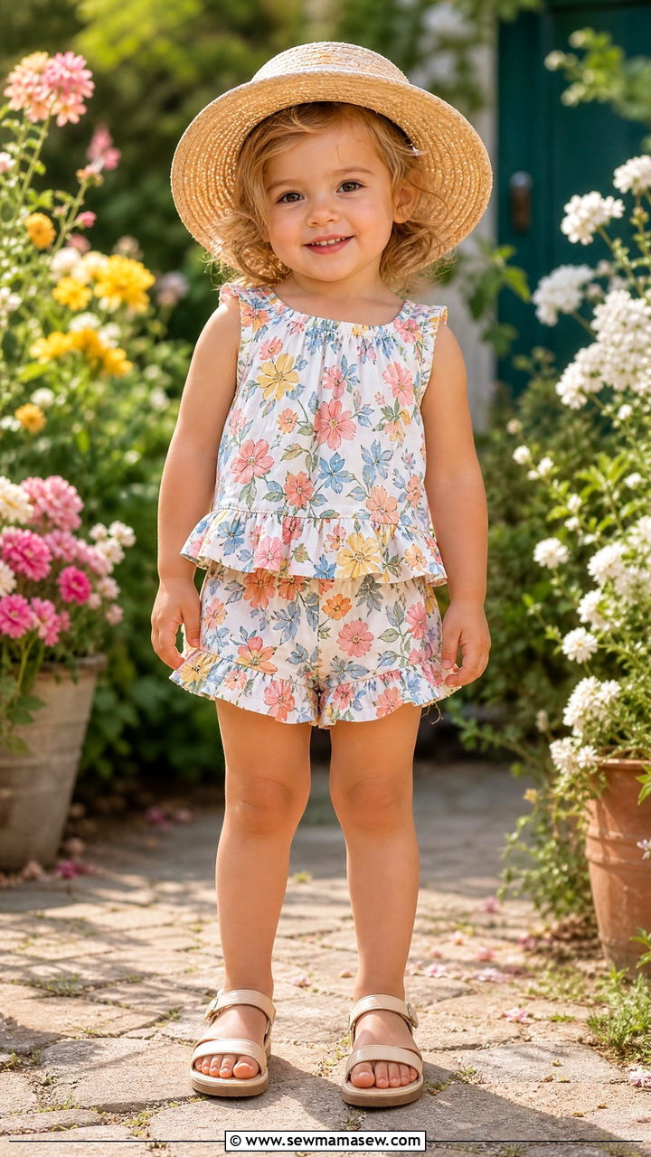 Toddler Two Piece Floral Shorts Set - 30 Summer outfits for toddlers
