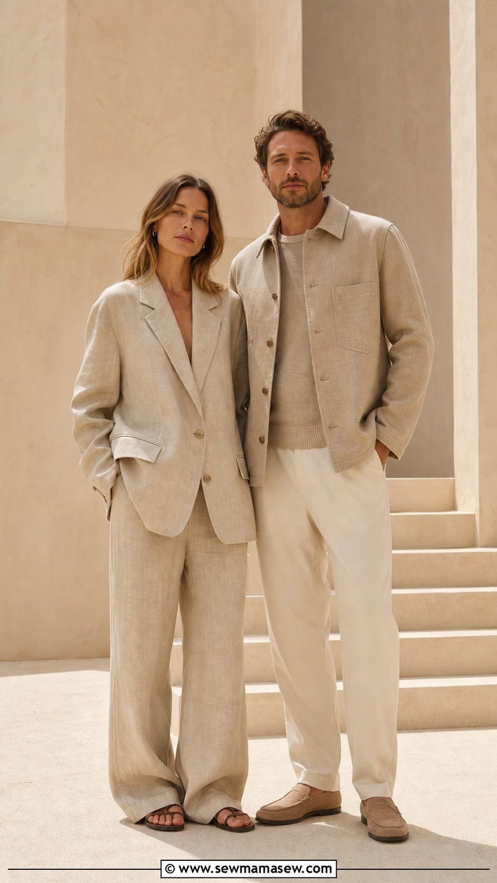 Tonal Beige and Sandstone Minimalism - 25 Couples photo outfit ideas 2026