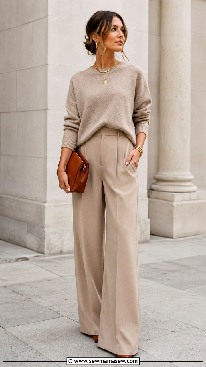 Tonal Beige on Beige Outfit - 30 Minimalist wedding guest outfits