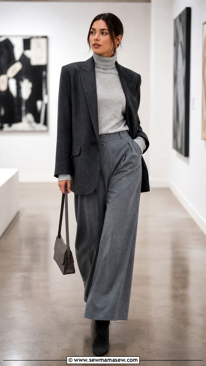 Tonal Grey Layering Outfit NYC - 40 New York outfit ideas