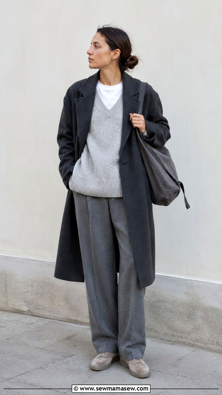 Tonal Grey Outfit Lemaire Style - 20 Quiet luxury outfit ideas Lemaire style