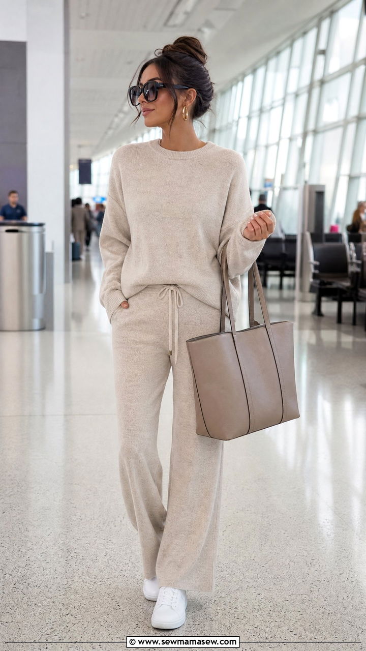 Tote bag with a matching knit lounge set - 25 How to style a tote bag