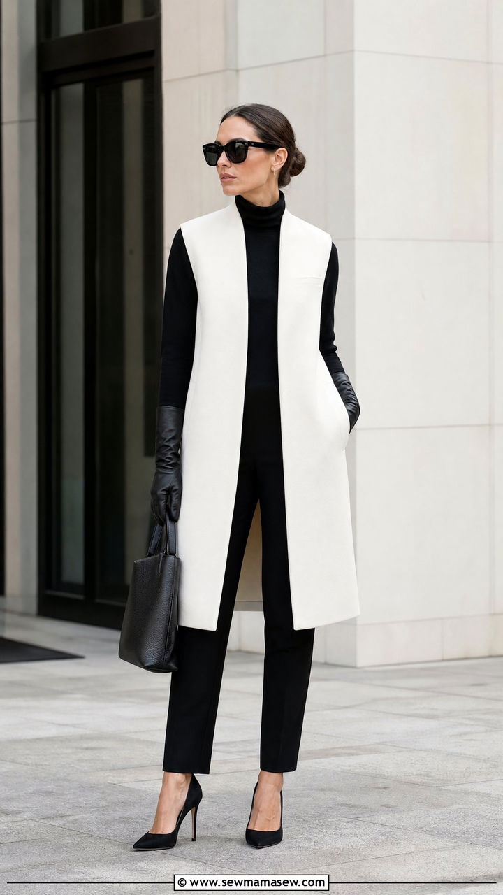 Toteme Sleeveless Coat With Tailored Separates - 25 Quiet luxury outfit ideas Toteme style