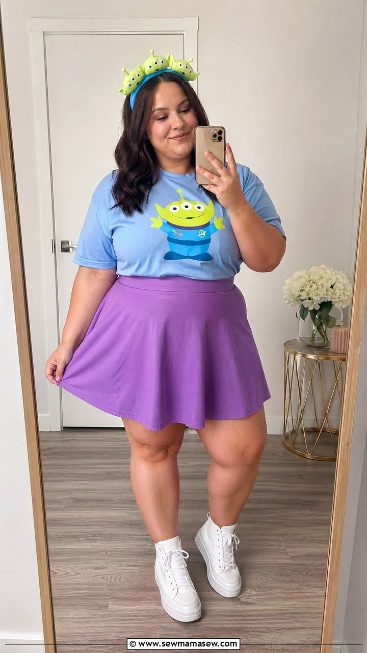 Toy Story Alien Blue and Purple Outfit - 35 Disney outfit ideas plus size