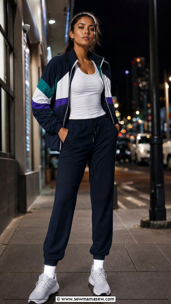 Track Jacket and Straight Leg Sweatpants Evening - 25 Evening run outfit ideas