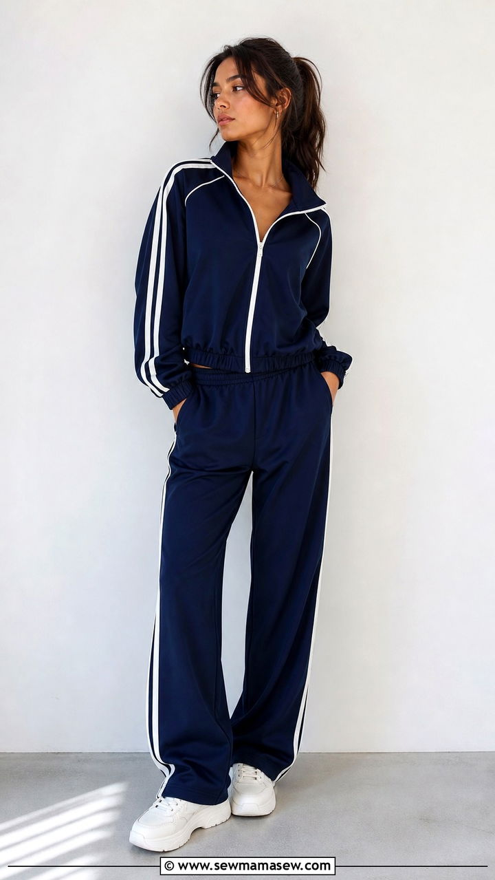 Track Jacket with Matching Track Pants - 40 jacket outfits for women