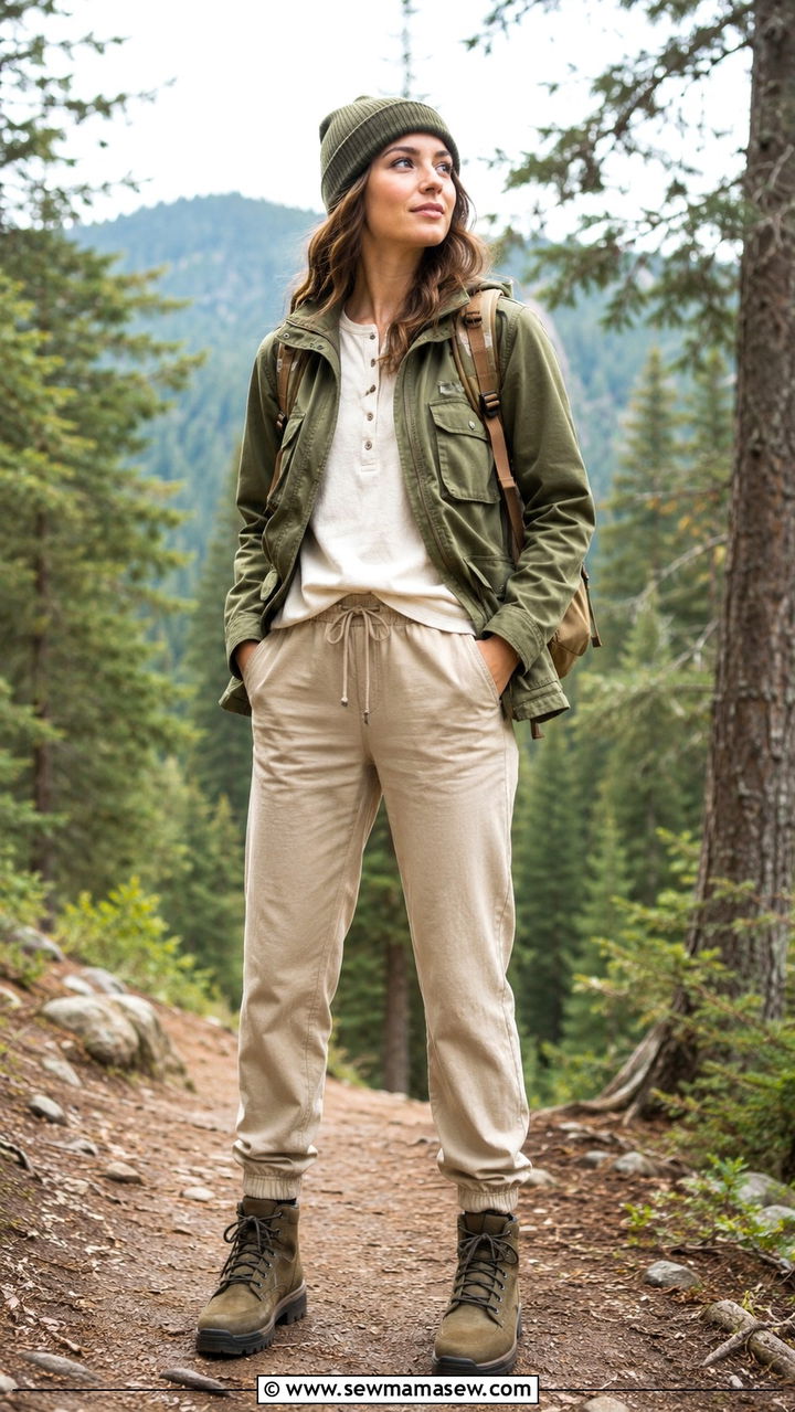 Track Pants With Utility Jacket - 30 casual track pants outfits