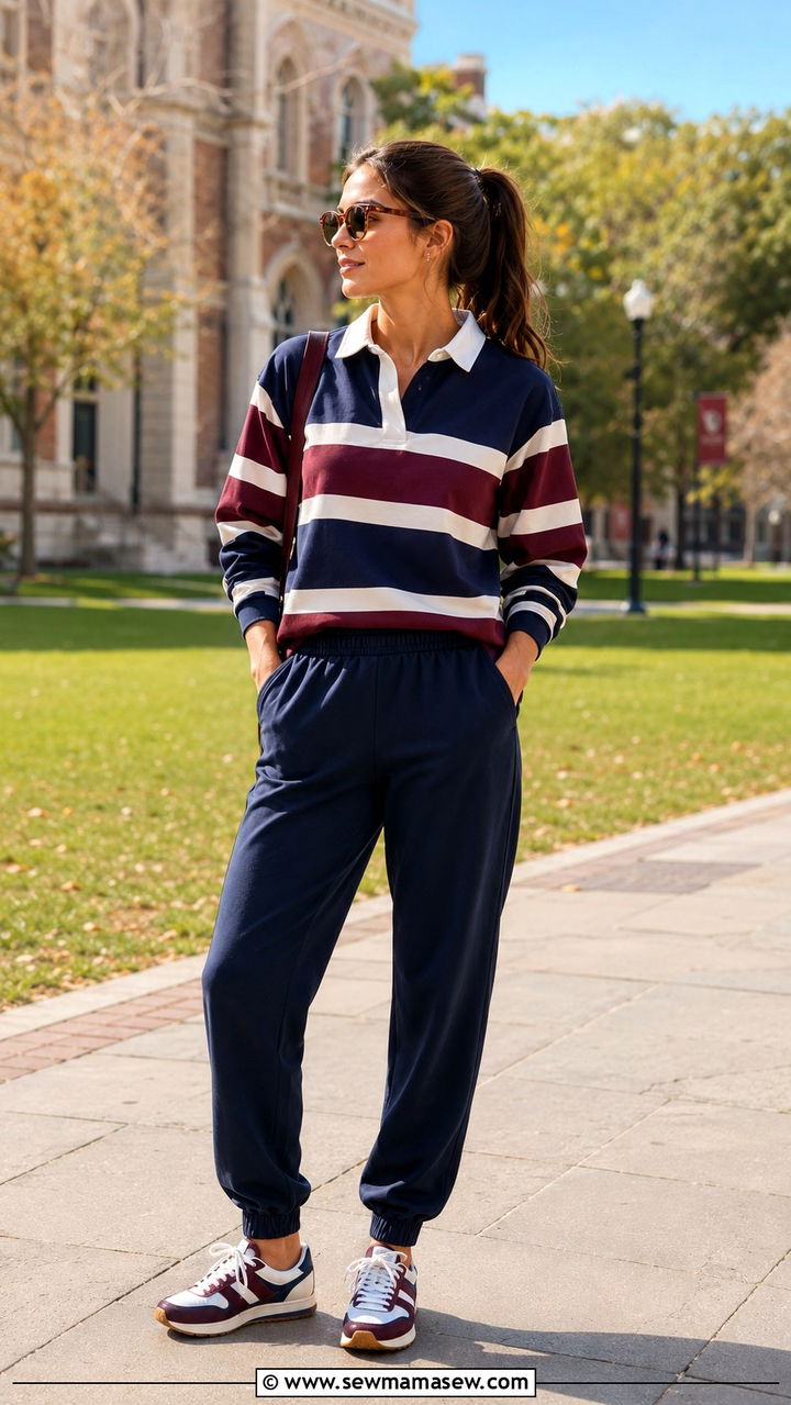 Track Pants with Off Shoulder Top and Strappy Sandals - 30 track pants outfit ideas for women