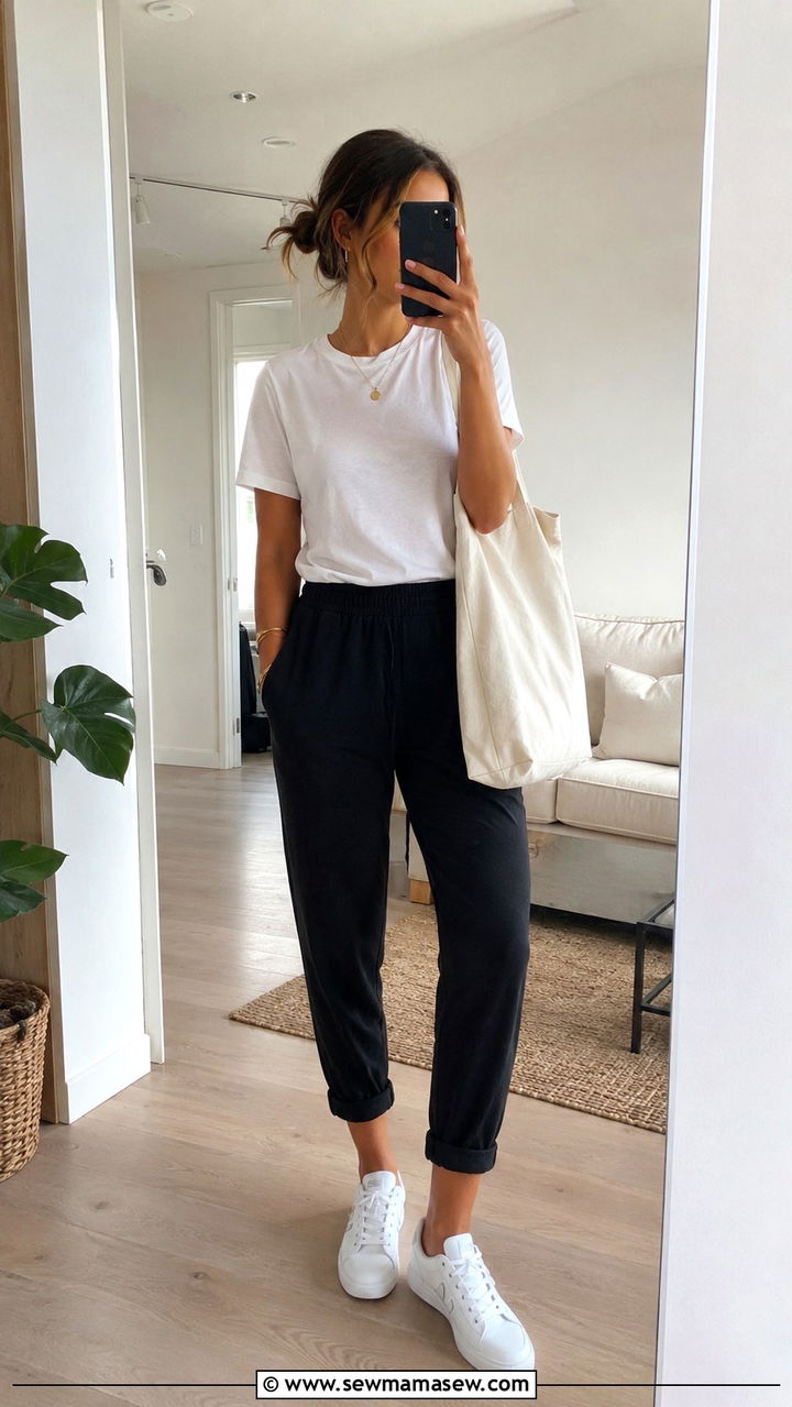Track Pants with White Sneakers - 30 how to style track pants