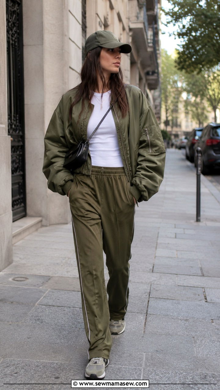 Track Pants with a Bomber Jacket - 30 how to style track pants