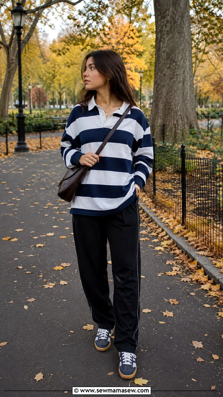 Track Pants with a Rugby Shirt - 30 how to style track pants