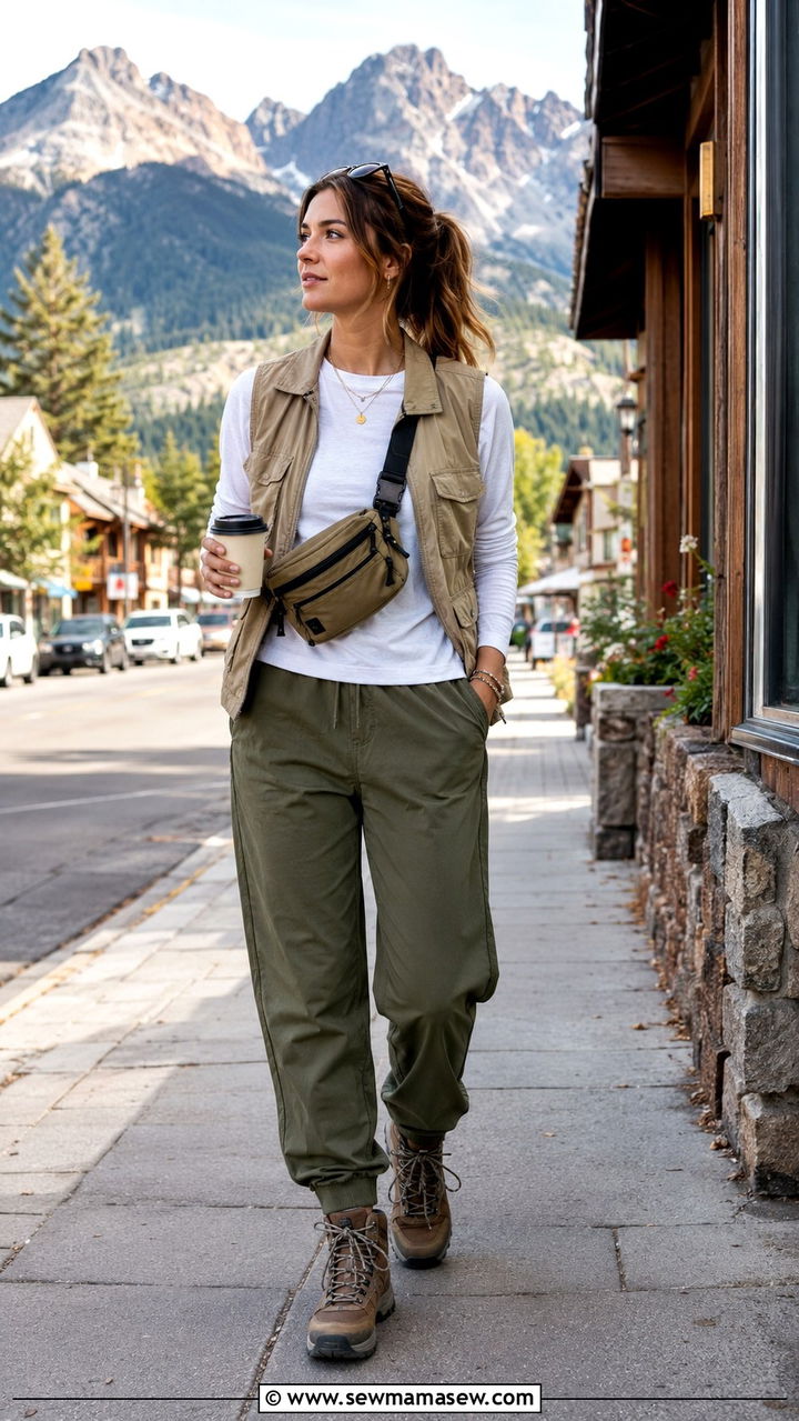 Track Pants with a Utility Vest - 30 how to style track pants