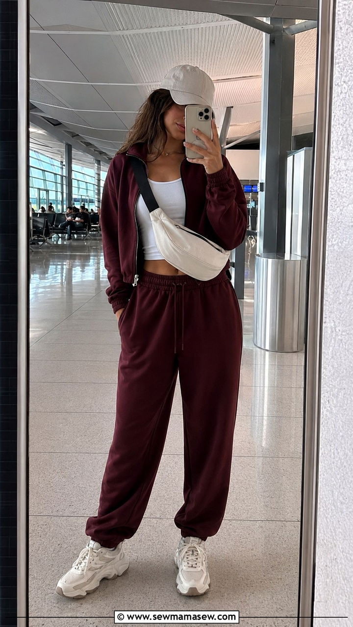 Tracksuit and Chunky Sneakers Travel Outfit - 25 Travel outfit ideas for teens