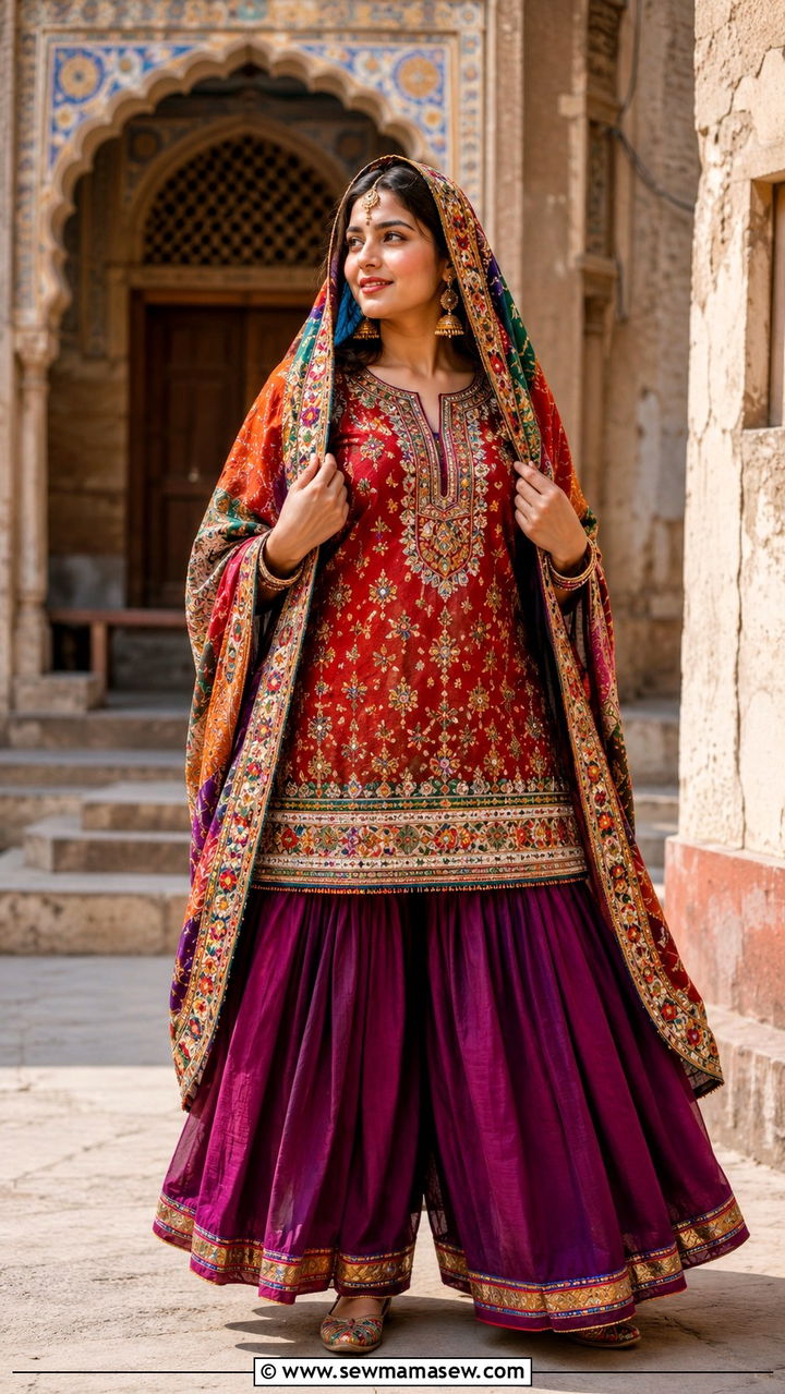 Traditional Multani Saraiki Shalwar with Bochan - 25 Multan outfit ideas