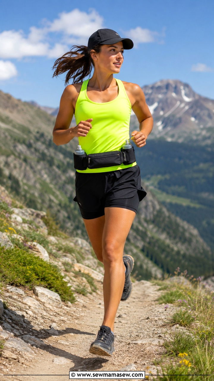 Trail running outfit with 2 in 1 shorts and singlet - 30 Trail running outfit ideas