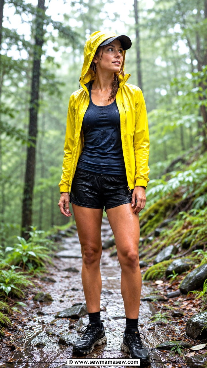 Trail running outfit with moisture wicking tee and split shorts - 30 Trail running outfit ideas