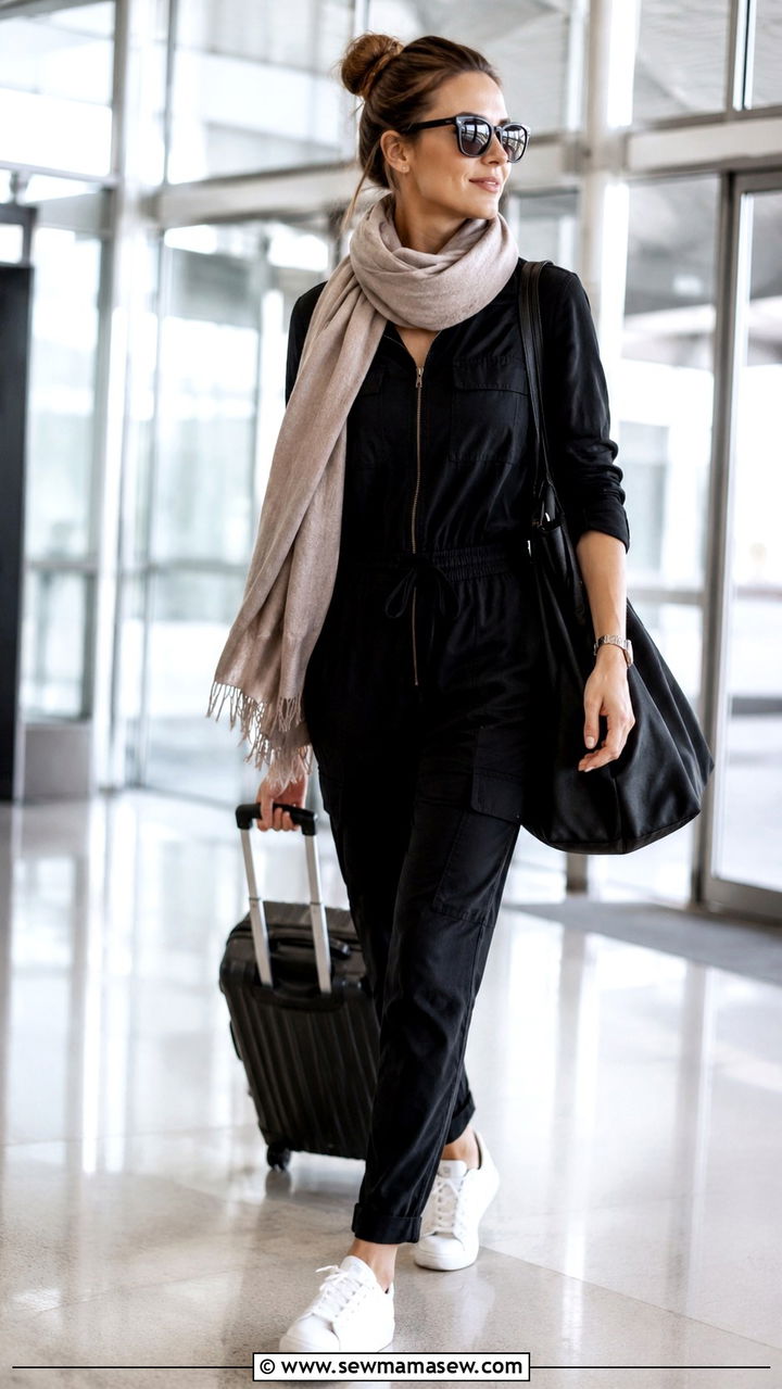 Travel Utility Jumpsuit Airport Outfit - 30 Utility jumpsuit outfit ideas