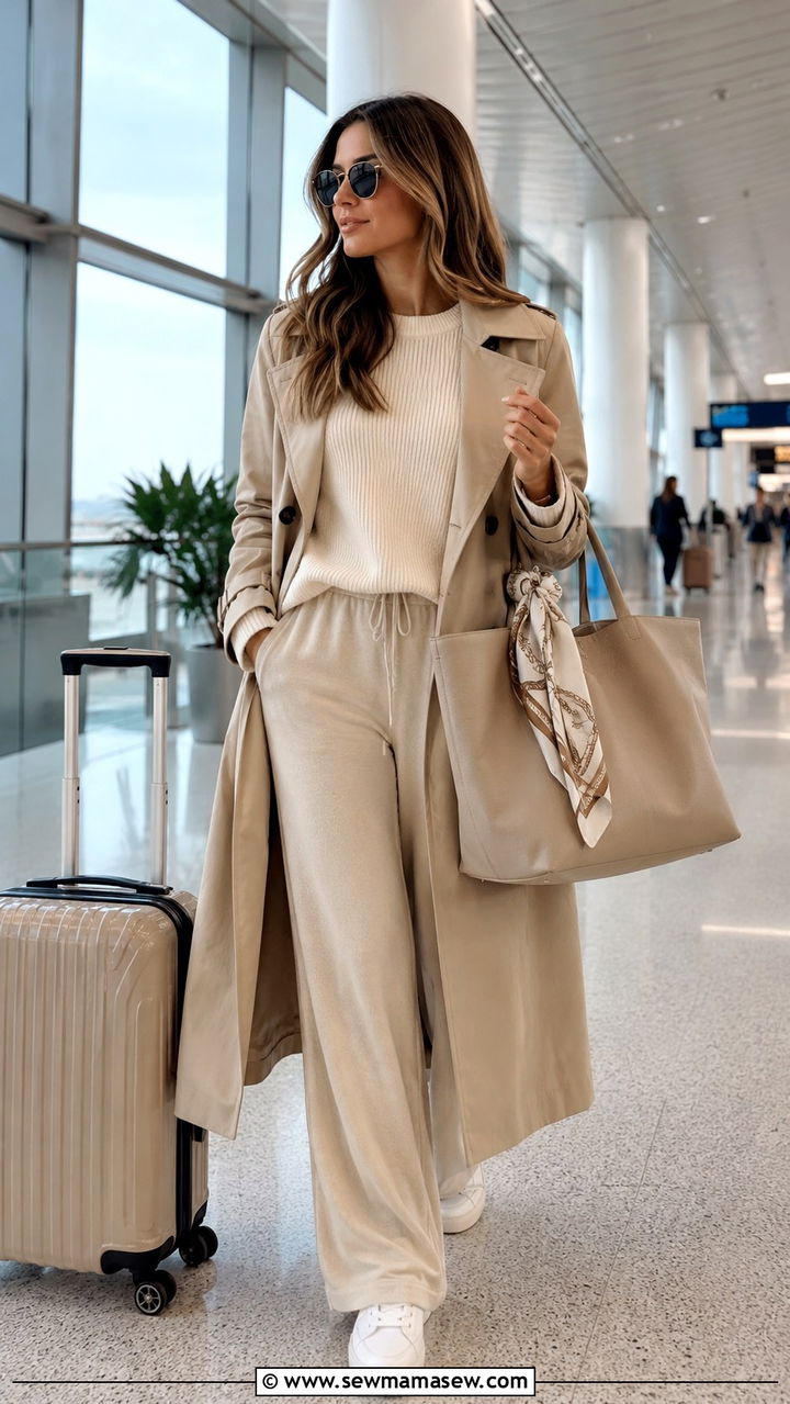 Trench Coat Airport Travel Outfit - 30 Quiet luxury outfit ideas with trench coat