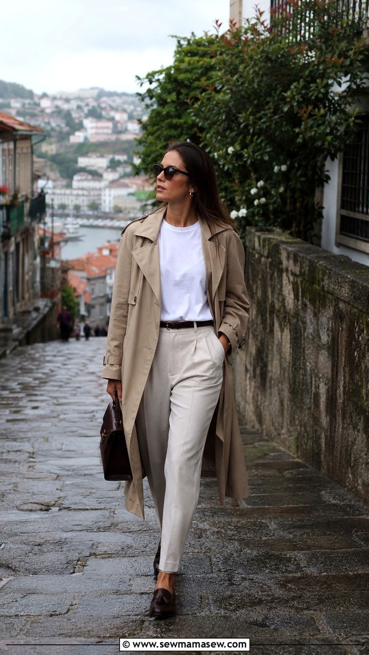 Trench Coat And Trousers Porto Spring - 25 Porto outfit ideas
