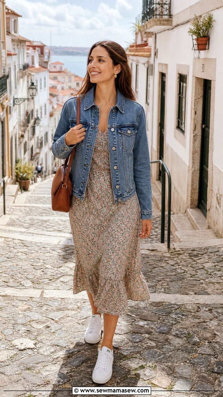 Trench Coat Layered Over Straight Leg Jeans and a Sweater - 40 What to wear in Lisbon