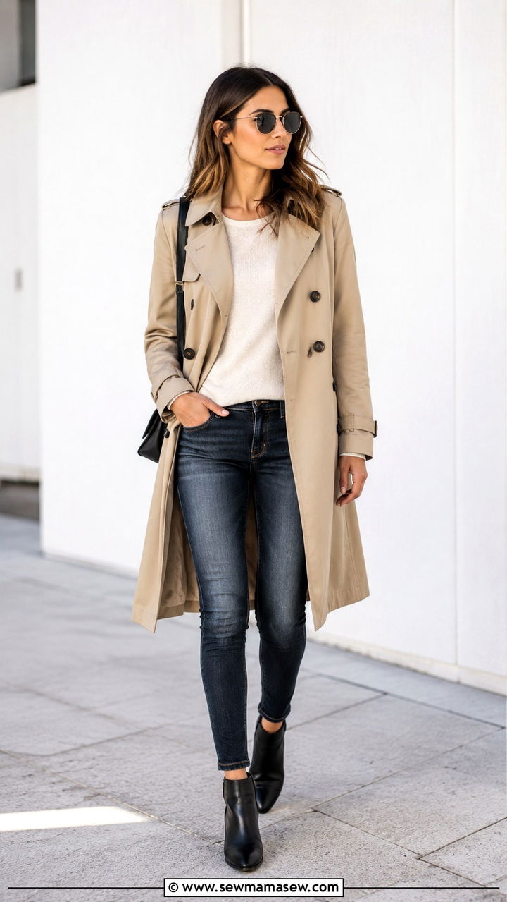 Trench Coat Outfit With Ankle Boots - 30 Spring outfits with boots