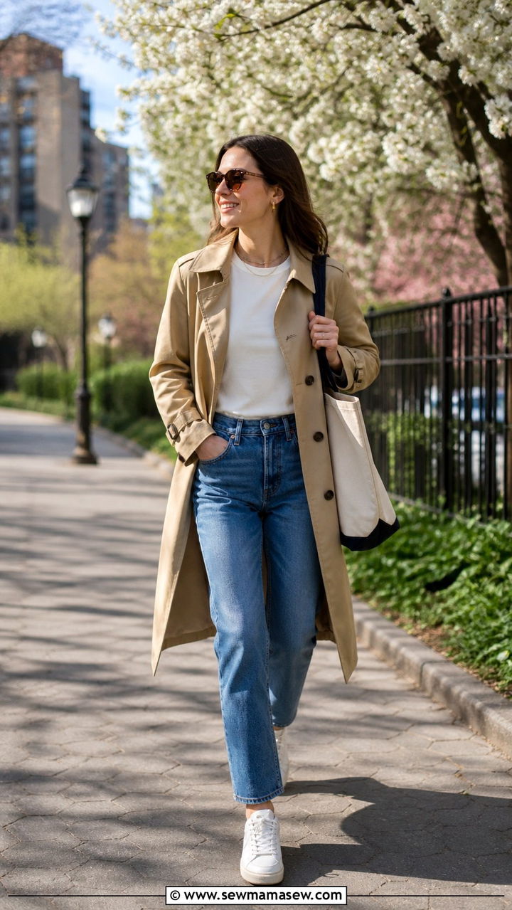 Trench Coat Outfit with Jeans - 40 Classic outfit ideas