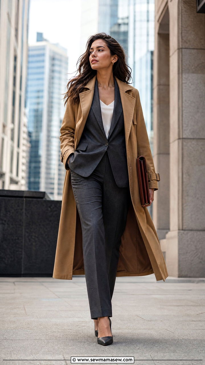 Trench Coat Over A Blazer - 30 classy trench coat outfits