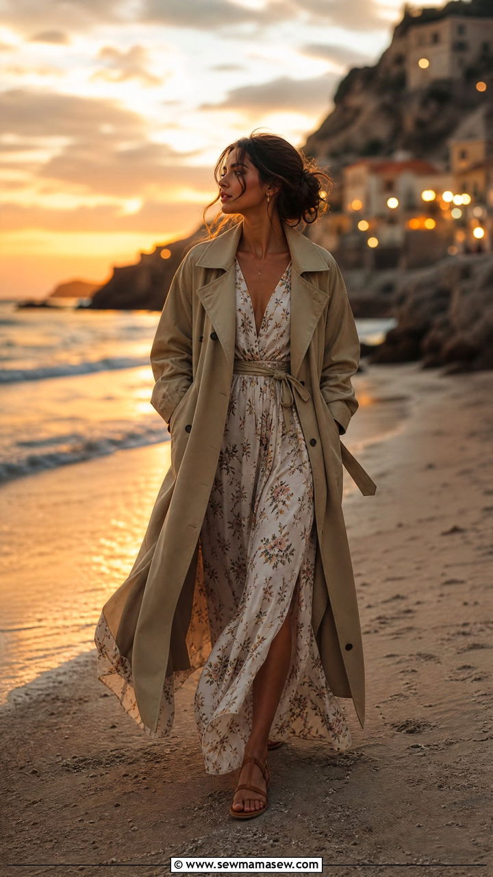 Trench Coat Over Maxi Dress Outfit - 40 trench coat outfit ideas