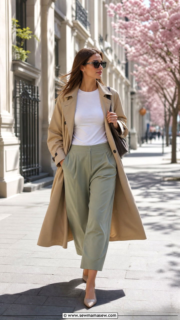 Trench Coat With Barrel Trousers Outfit - 30 Confident spring outfit ideas