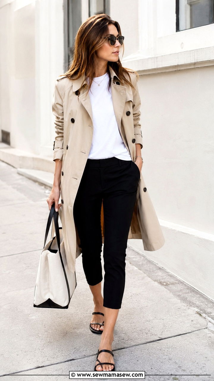 Trench Coat With Capri Pants Outfit - 30 spring trench coat outfit ideas