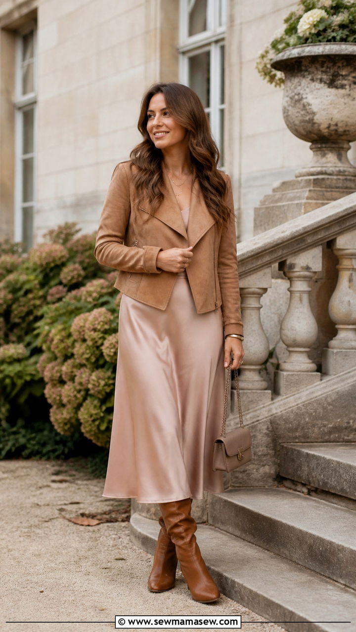 Trench Coat With Cashmere Sweater and Wide Leg Trousers - 40 cute jacket outfits