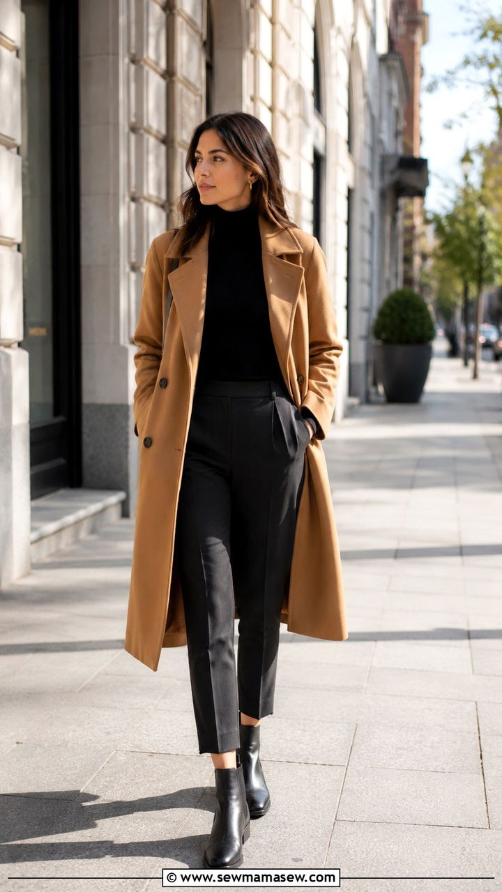 Trench Coat With Chelsea Boots And Tailored Trousers - 30 Long trench coat outfit ideas with boots