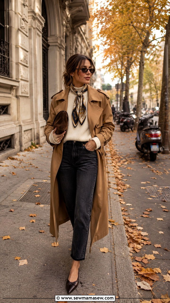 Trench Coat With Cigarette Jeans Italy - 20 Italy outfits 2026