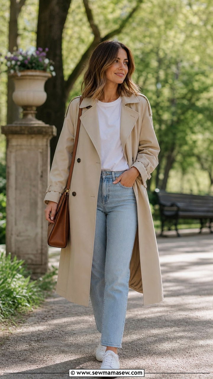 Trench Coat With Straight Leg Jeans Outfit - 25 spring straight leg jeans outfit ideas