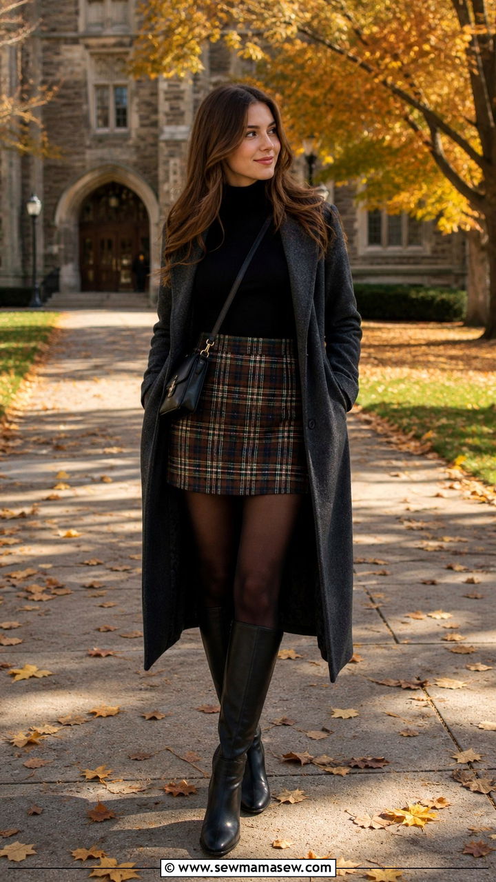 Trench Coat With Sweater And Jeans College - 40 College outfit ideas