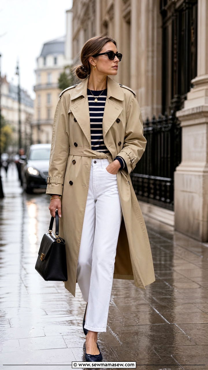 Trench Coat With White Jeans Outfit - 25 Old money outfit ideas Ralph Lauren