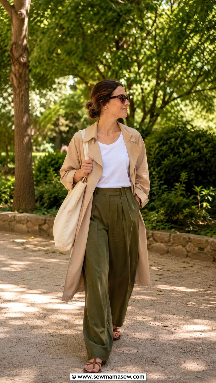 Trench Coat With Wide Leg Trousers Casual Outfit - 25 Wide leg trousers outfit ideas with a trench coat