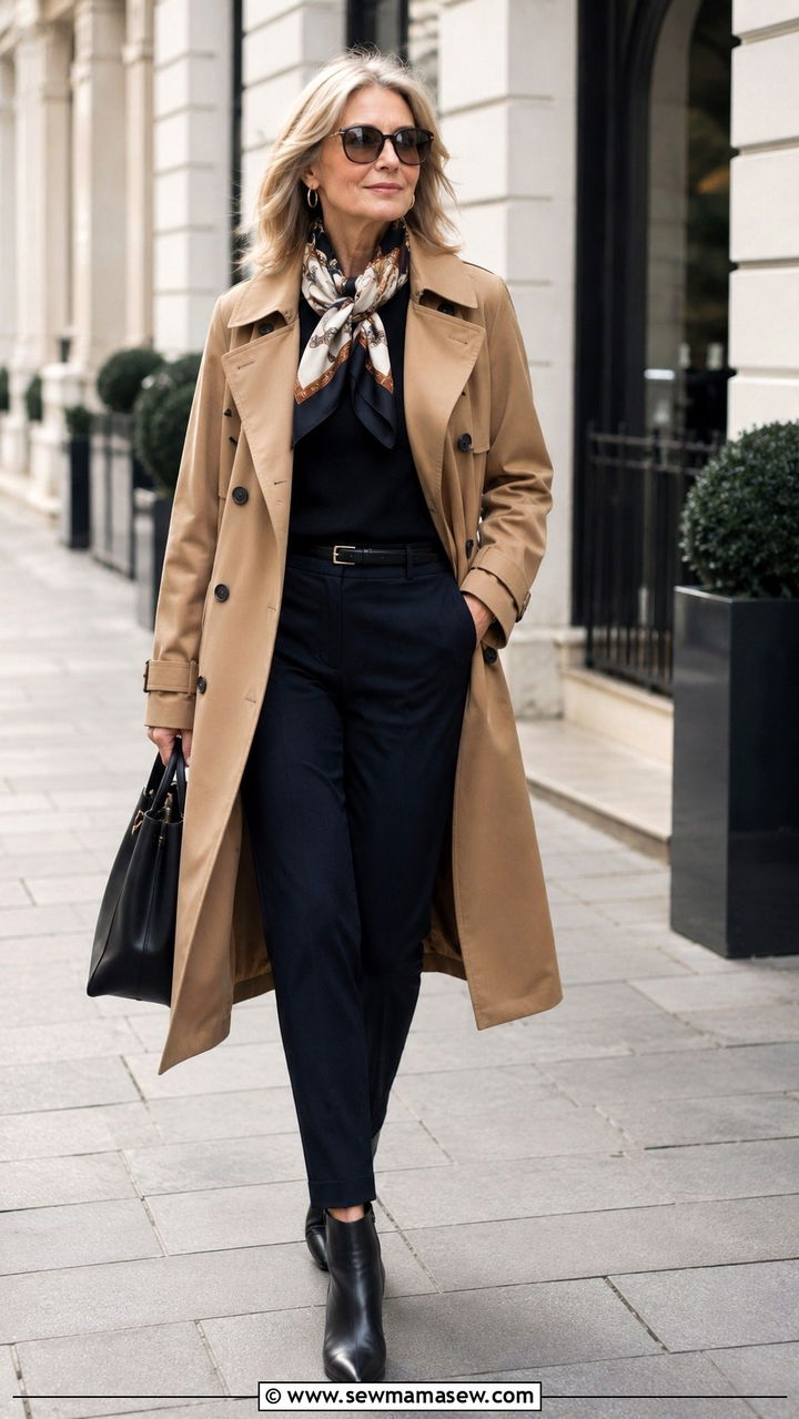 Trench Coat and Ankle Boots Outfit - 30 Trendy outfit ideas for women over 50